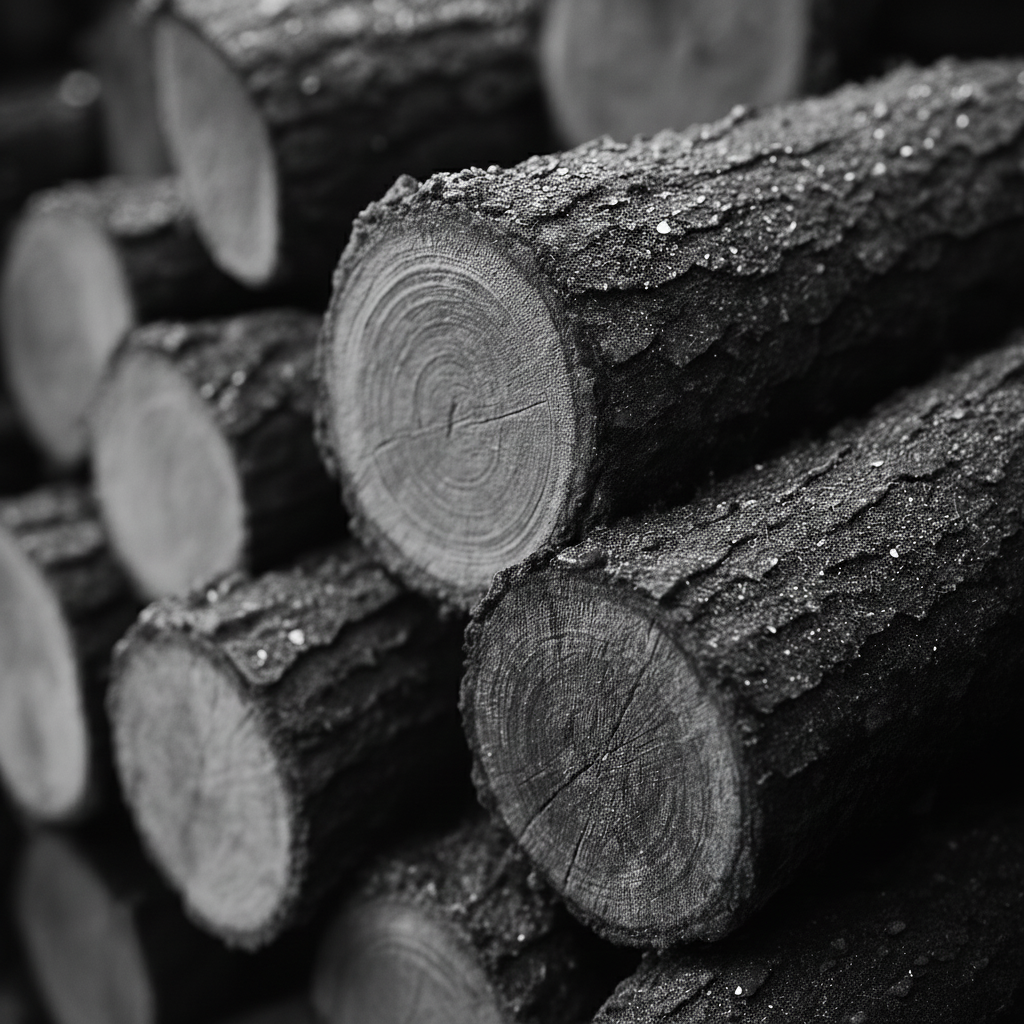 Close up of pile of chopped wood